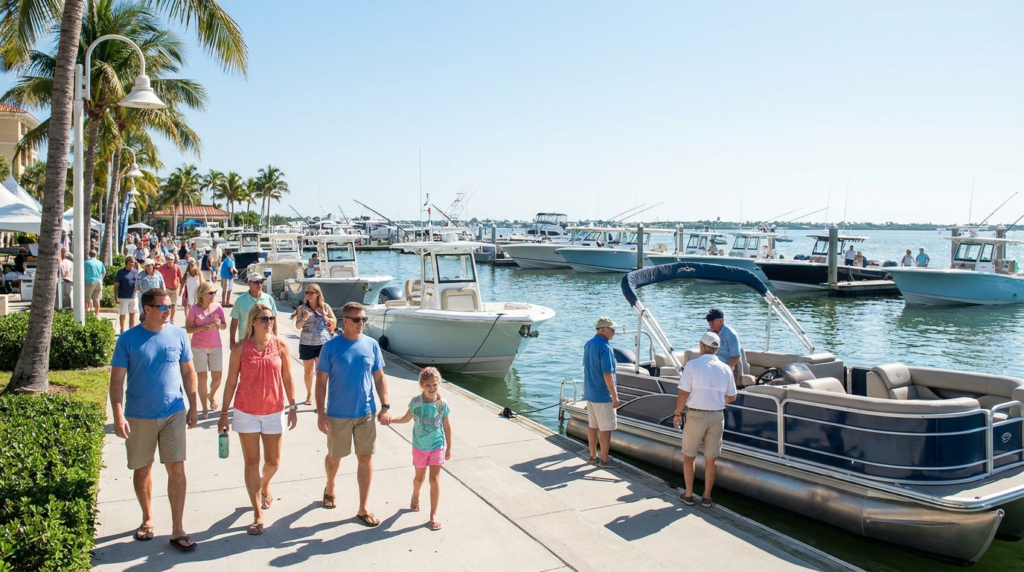 Boats on display along Florida's Gulf Coast at the Charlotte County Boat Show