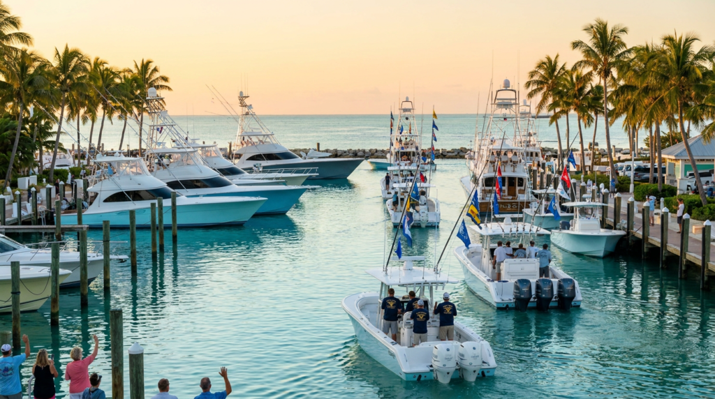 Sportfishing fleet competing in the Islamorada Fishing Club Sailfish Tournament
