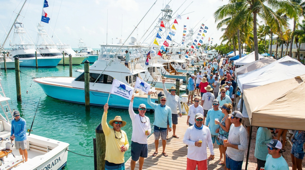 A sailfish jumping off Islamorada in the Florida Keys during the Islamorada Sailfish Tournament