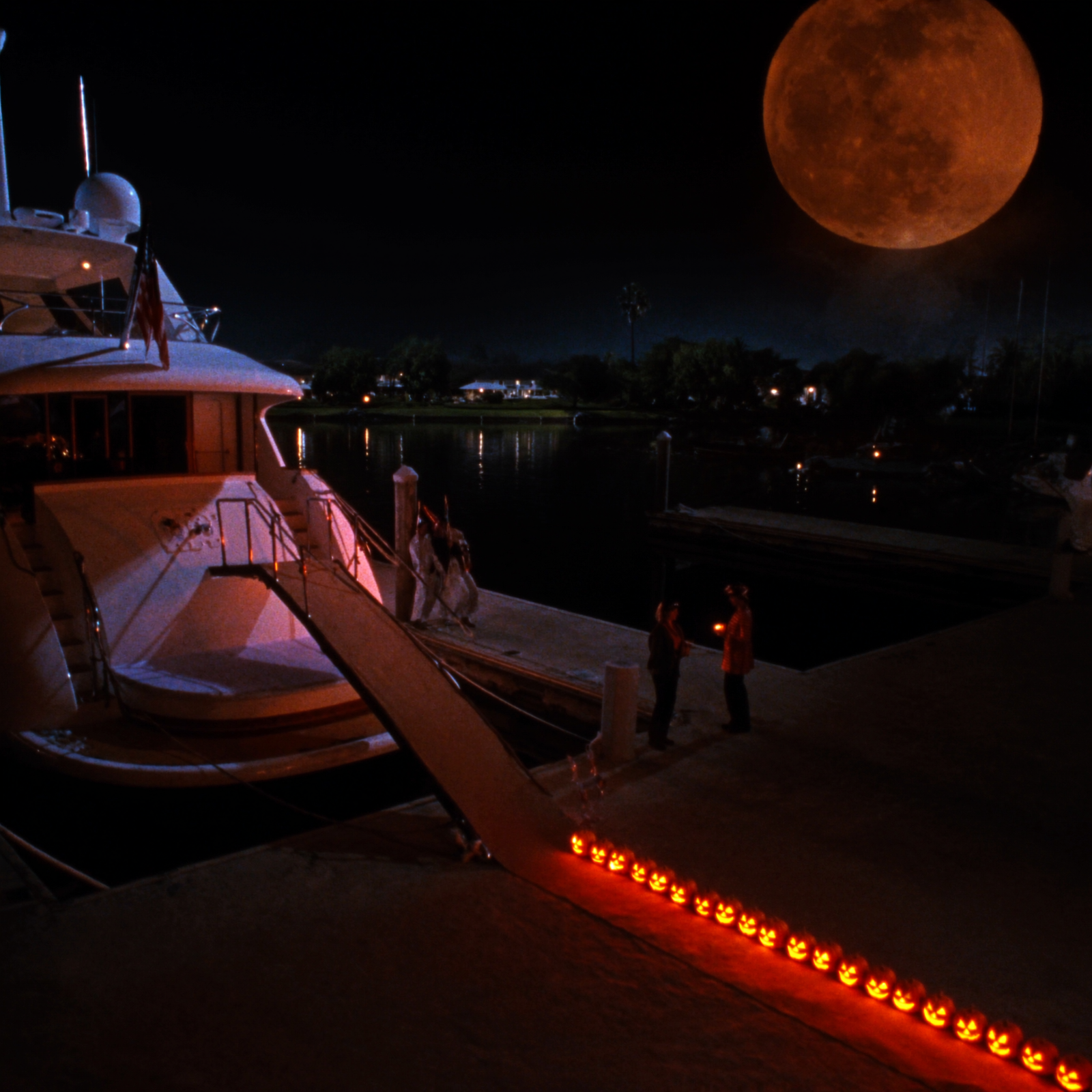Halloween night on the superyacht docks during FLIBS 2026 show week