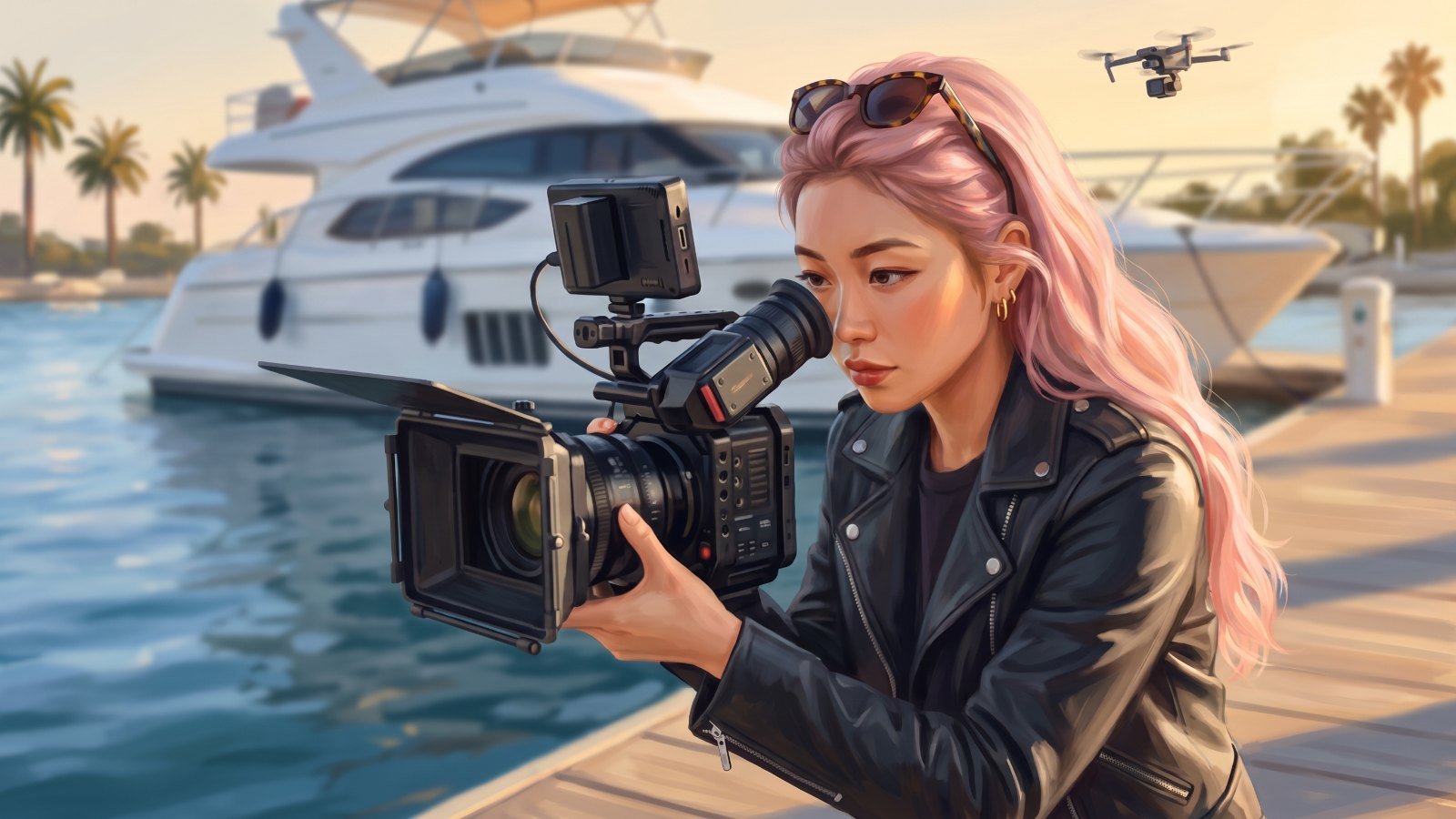 Hollywood filming a yacht